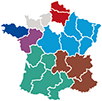 Carte de France des Airfaf régionales. Cliquez sur la région de votre choix.